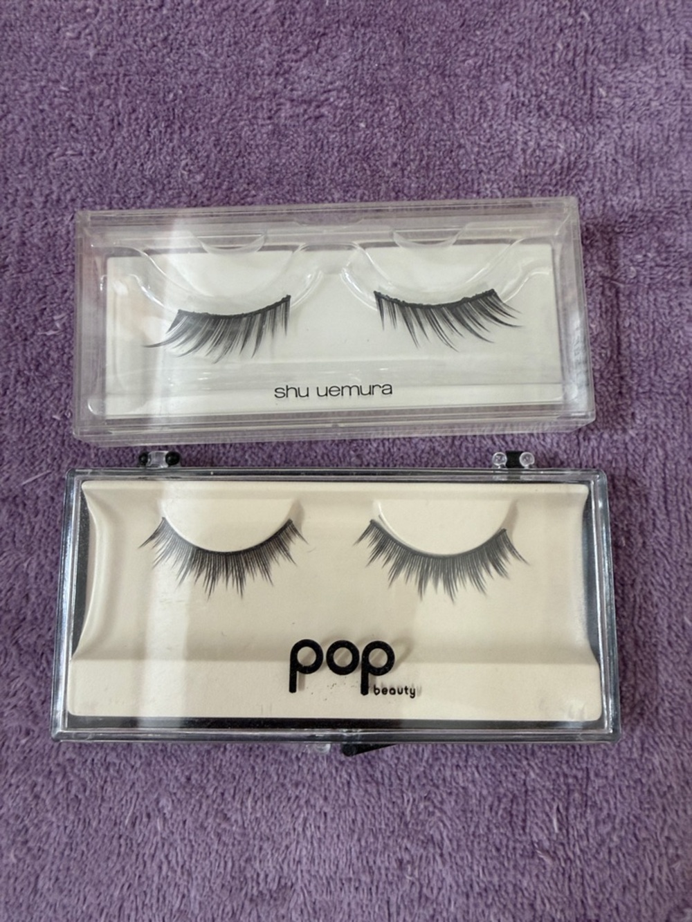 shu uemura Pop Beauty False Eyelashes Set in Case Doll Slant Dramatic Black NWT